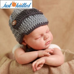 Crochet-gentlemen-outfit-baby-boys-hat-and-tie-knitted-cute-gray-caps-2